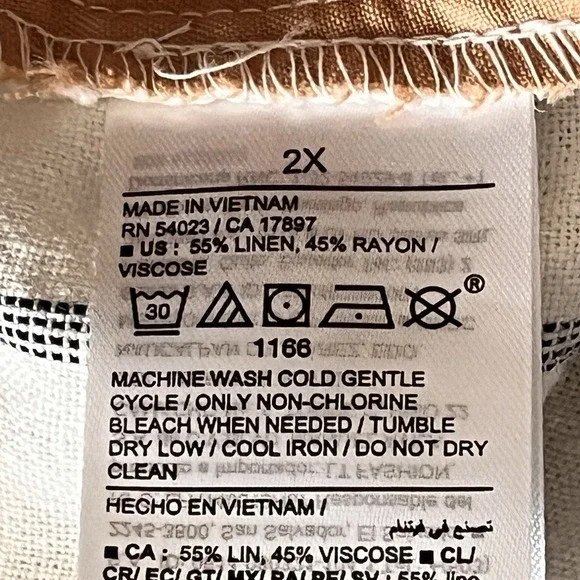 Old Navy Sz 2X Linen Striped Shorts Women Taylor Adjustable Coastal Beach Lounge - Picture 11 of 11